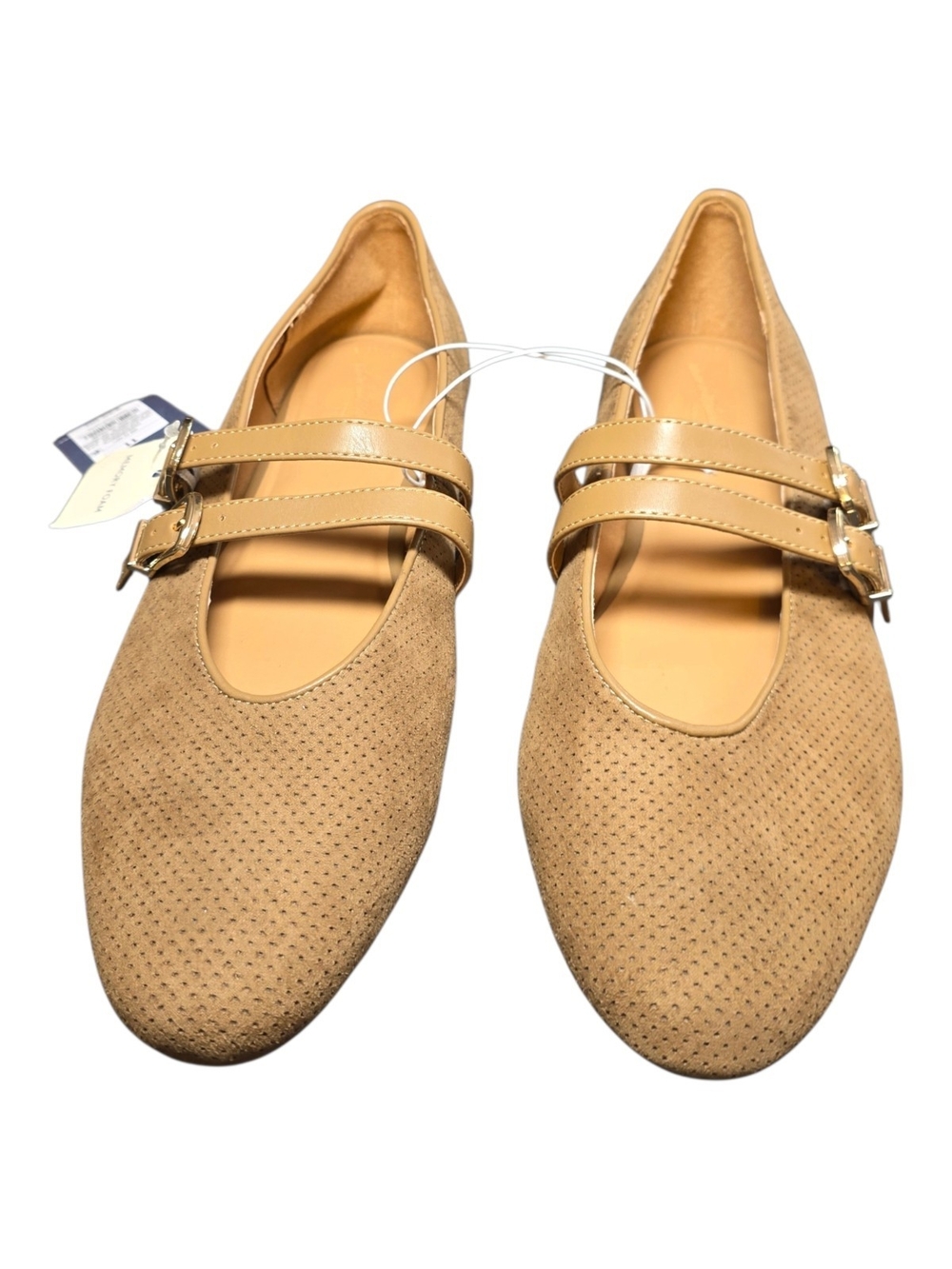NWT Universal Thread Henrietta Double Strap Mary Jane Flats Taupe Suede Size 11